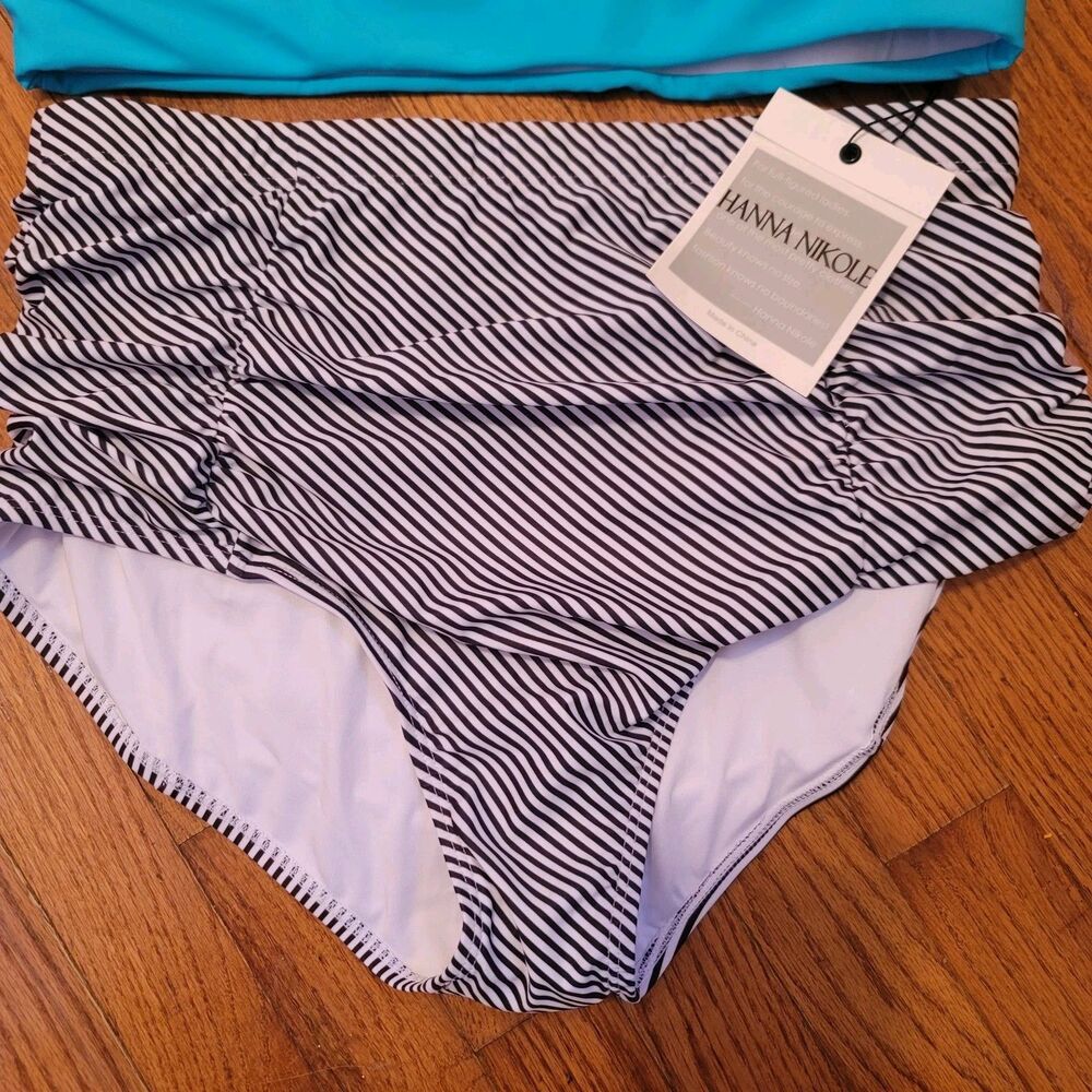 Hanna Nikole Push Up High Waist Tummy Control NWT Two Piece Womens Plus Size 16W - Picture 3 of 6